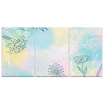 Kit Placas Quadros Decorativos 3 pçs 20x30 Flores Pasteis Kit Placas Quadros Decorativos 3 pçs 20x30 Flores Pasteis