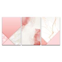 Kit Placas Quadros Decorativos 3 pçs 30x45 Mármore Rose