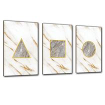Kit Placas Quadros Decorativos 3 pçs MDF 20x30 Forma Mármore - SHD Soleil Home Decor