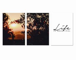 Kit Placas Quadros Decorativos 3 pçs MDF 20x30 Life