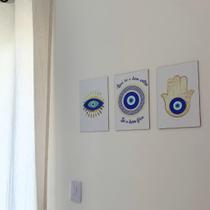 Kit Placas Quadros Decorativos 3 pçs MDF 20x30 Olho Grego
