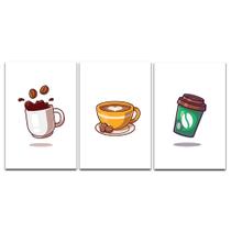 Kit Placas Quadros Decorativos 3 Peças 20x30 Cafezinho - ARTE NA ARTE