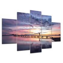 Kit Placas Quadros Decorativos 5 pçs 3D Borda infinita Ponte - Arte na Arte