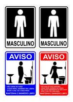 Kit Placas Sinalização Banheiro Masculino E Feminino 15x20 Kit Placas Sinalização Banheiro Masculino E Feminino 15x20