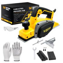 Kit Plaina Elétrica 550W Fasterr com Maleta, Óculos de Segurança e Luva Pigmentada