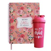 Kit Planner Rosa 80 Folhas Com Shakeira Copo Dia Das Mães