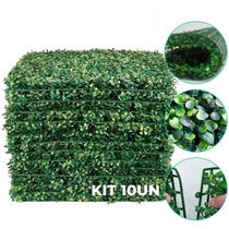 Kit Planta Artificial 10 Placas 40x60cm Jardim Vertical Muro Ingles Cobre 2,4m²
