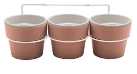 Kit Plantar 3 Vasos Autoirrigáveis Terracota Martiplast