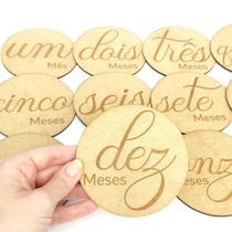 Kit Plaquinhas Mesversário para Fotos Bebês MDF laser