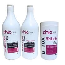 Kit Plástica dos fios Açaí e Óleo de Coco Chic Hair Kit Plástica dos fios Açaí e Óleo de Coco Chic Hair