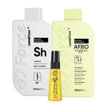 Kit Plástica dos Fios Afro Coffee 5 em 1 Force 500ml Alisamento Profissional Kit Plástica dos Fios Afro Coffee 5 em 1 Force 500ml Alisamento Profissional