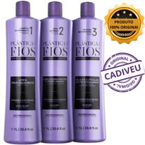 Kit Plástica dos Fios Cadiveu Selagem Térmica Redução de Volume Brilho Intenso e Liso Duradouro 3x1L cadiveu professional