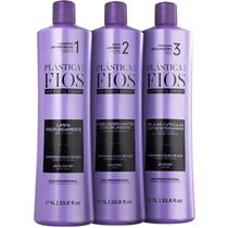 Kit Plástica dos Fios Cadiveu Selagem Térmica Redução de Volume Brilho Intenso e Liso Duradouro 3x1L