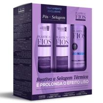 Kit Plástica dos Fios Cadiveu Shampoo Condicionador e Leave-In Liso Mágico Efeito Liso Instantâne