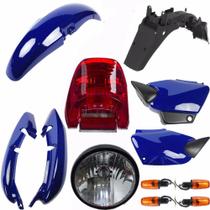 Kit Plastico Carenagem Com Farol Cg 125 Titan 2000 Azul