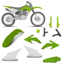Kit plástico crf 230f 2008 à 2014 lateral branca 4 itens (kit plástico / protetor de bengala / prote