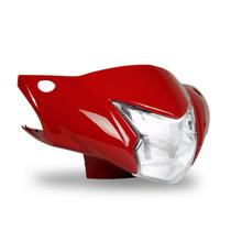 Kit Plástico Farol Carenagem Completa Bloco Óptico Resistente Frente Honda Biz 110 2018 Vermelha - Foco