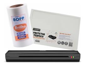 Kit Plastificadora Aurora A4 110V + Bopp Brilho + Protetor Térmico