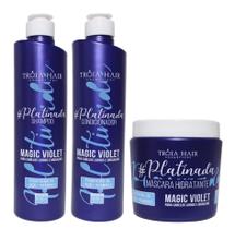 Kit Platinada Magic Violet Tróia Hair Cosmetics 3x500ml' - TROIA HAIR