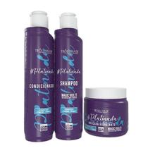 Kit Platinada Troia Hair Shampoo, condicionador e Mascara