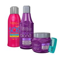 Kit Platinum Blond Forever Liss SOS Mini Pente Beauty Secret