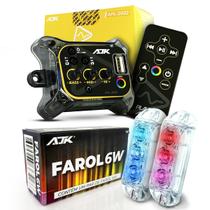 Kit Player Amplificador RCA Bluetooth + Par Farol Strobo AJK