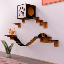 Kit Playground Gatos 8Pcs Ponte Grande Decorado Mdf