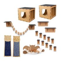 Kit Playground Para Gato 18 Peças Completo Gatificação em Mdf 4mm