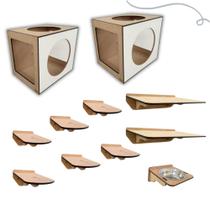 Kit Playground Para Gatos Duplo Frente Redonda