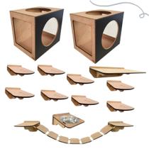 Kit Playground Para Gatos Duplo Frente Redonda