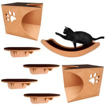 Kit Playground para gatos nicho plataforma rampa