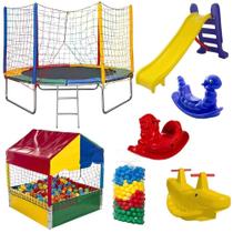 Kit Playground Pula Pula 2,44m Piscina com 500 Peças Estrutura em Aço Galvanizado