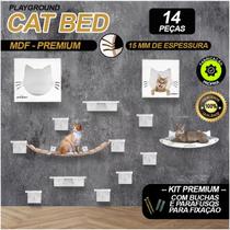 Kit Playground Reforçado Para Gatos Mdf Premium Resistente Toca Gato