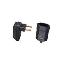 Kit Plug 2P 10A 90 Macho + Plug 10A Femea Preto Margirius Kit Plug 2P 10A 90 Macho + Plug 10A Femea Preto Margirius