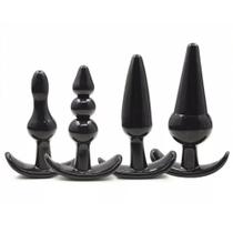 Kit Plug Anal 04 Peças Diferentes em Silicone Macio