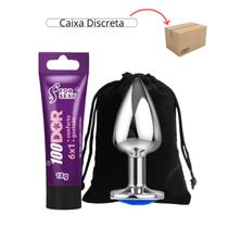 Kit Plug Anal Tamanho P + 100Dor 6X1 Lubrificante Anal