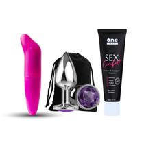 Kit Plug Anal Tamanho P Creme de Massagem Anal Sex Comfort Vibrador Ponto G