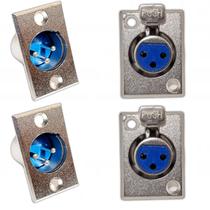 Kit Plug Conector XLR Canon 2 Femea e 2 macho painel 3 pinos Kit Plug Conector XLR Canon 2 Femea e 2 macho painel 3 pinos