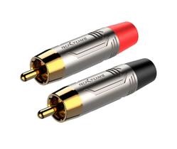 Kit plug roxtone rca macho vermelho + preto rf2cs-ng