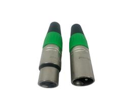 Kit plug roxtone xlr linha macho + femea xp3fm - gn - verde
