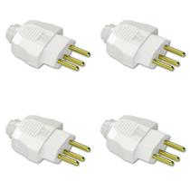 Kit Plugue Macho 2P+T 10A 250Vca Branco