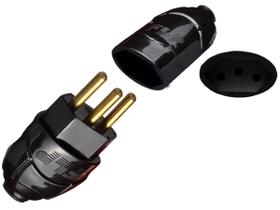 Kit Plugue Macho 2p+t 20A + Tomada Fêmea 2p+t 20A Preto Kit Plugue Macho 2p+t 20A + Tomada Fêmea 2p+t 20A Preto