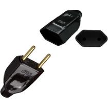 Kit Plugue Pino Macho Oco 2p 10A + Tomada Fêmea 2p 10A Preto Kit Plugue Pino Macho Oco 2p 10A + Tomada Fêmea 2p 10A Preto