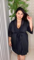 Kit Plus Size Camisola Amamentação e Robe luxo Renda