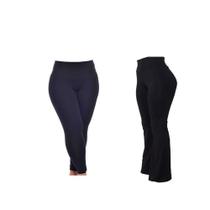 Kit Plus Size Fitness Calça Legging + Calça Bailarina Suplex Poliamida Alta Compressão