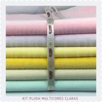 Kit Plush Multicores Claras 6 tecidos 30cmx80cm, Artesanato, Naninhas - Armarinhos Dona Flor