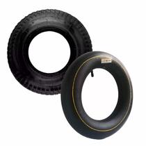 Kit Pneu e Câmara para Carrinho de Mão 3,50x8 Reposição Durável para Equipamentos de Jardim e Construção