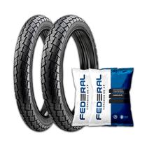 Kit Pneu Ira Soho 80/100-18 e 90/90-18 + 2 Câmaras Titan/Fan