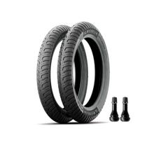 Kit Pneu Michelin 80/100-18+90/90-18 + 2 Válvulas Factor 125