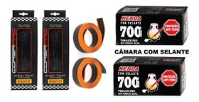 Kit Pneu Pirelli Corsa Pro 700x23 + Câmara + Selante Fita Af